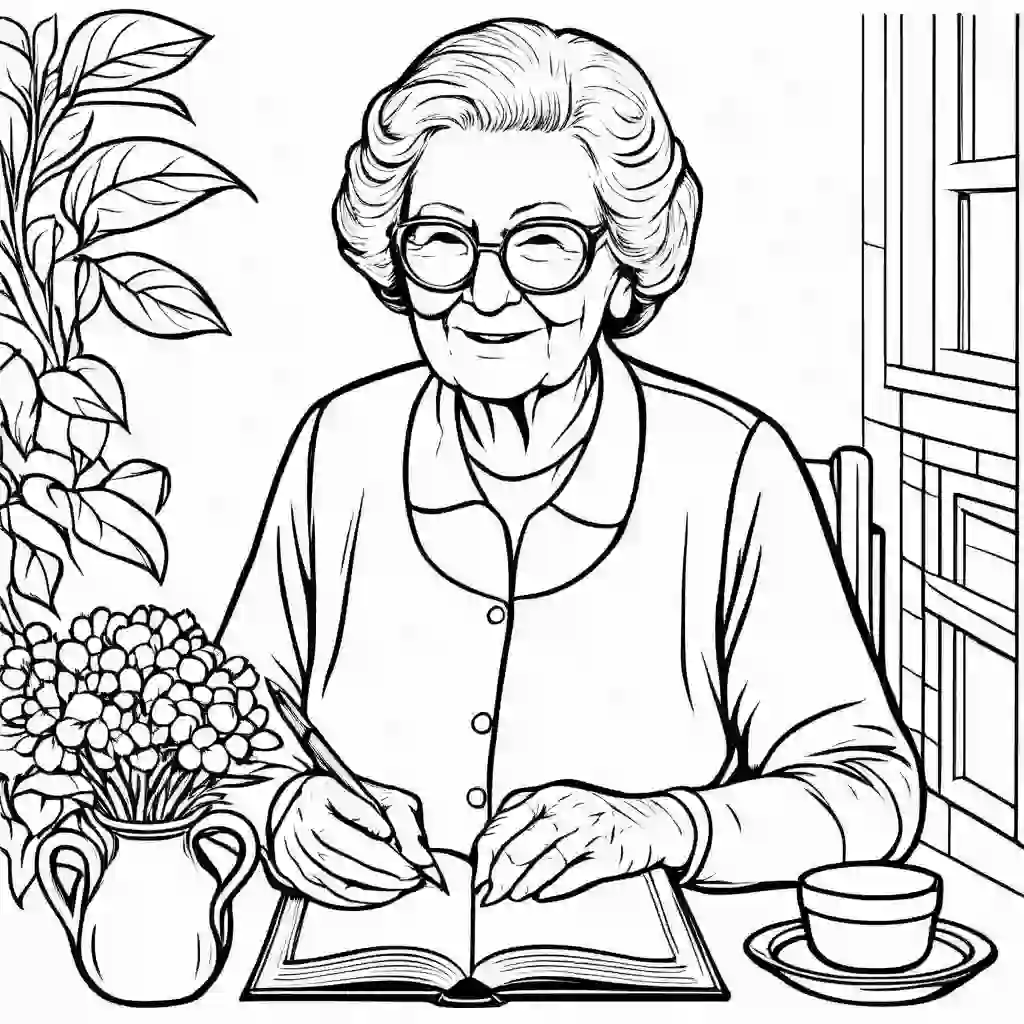 Grandma coloring pages